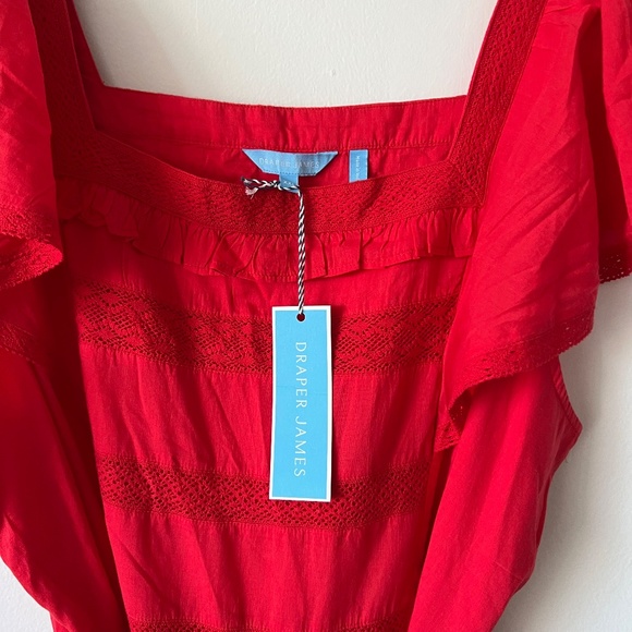 Draper James Red Tie Waist Peasant Dress NWT size XXL - Picture 7 of 16